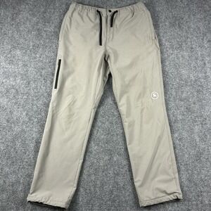 Backcountry Pants Mens Medium Beige Fleece Lined Softshell Hiking Zip‎ Pockets